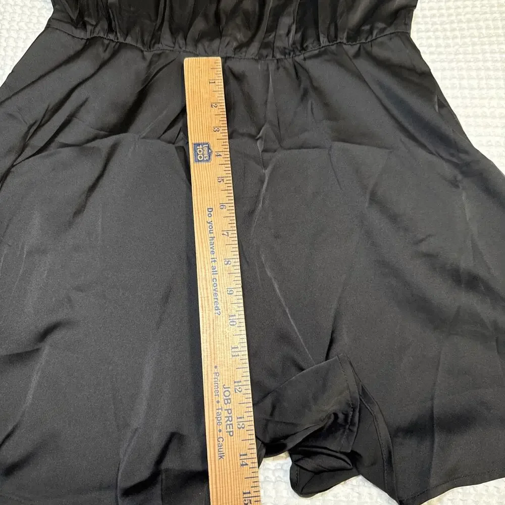 BTFBM Womens Satin Mock Neck Sleeveless Summer Shorts Romper Solid Black Lg NWT